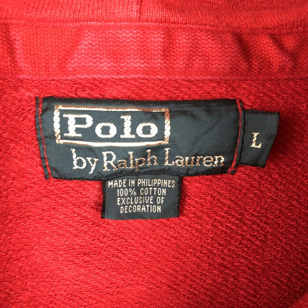 Ralph Lauren POLO by Ralph Lauren Sweat Full Zip Hoodie Men's L size cotton red type Vintage Second Hand