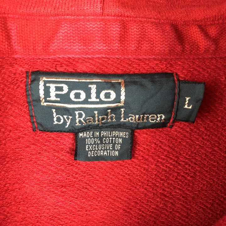 Ralph Lauren POLO by Ralph Lauren Sweat Full Zip Hoodie Men's L size cotton red type Vintage Second Hand