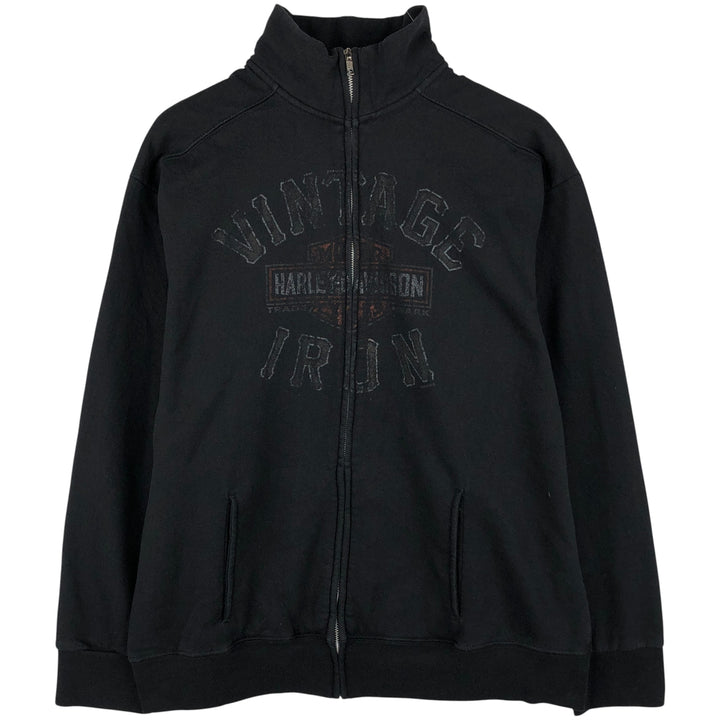 Harley-Davidson High-Neck Full-Zip Sweatshirt, Men's Size L cotton black type Vintage Second Hand
