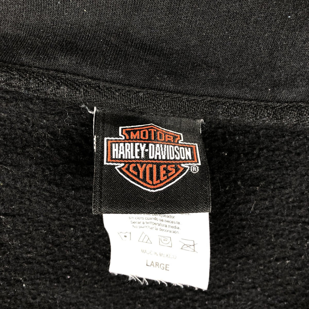 Harley-Davidson High-Neck Full-Zip Sweatshirt, Men's Size L cotton black type Vintage Second Hand
