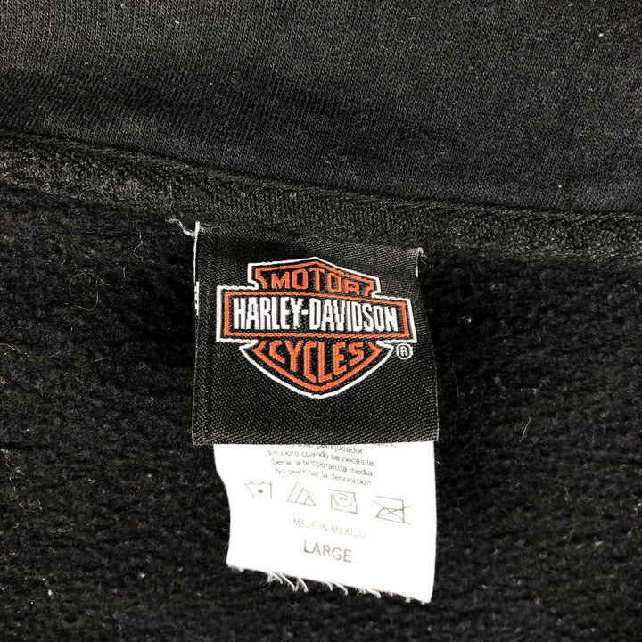 Harley-Davidson High-Neck Full-Zip Sweatshirt, Men's Size L cotton black type Vintage Second Hand