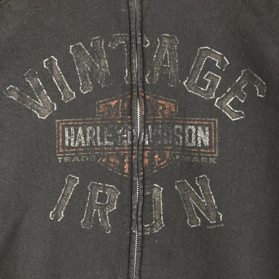 Harley-Davidson High-Neck Full-Zip Sweatshirt, Men's Size L cotton black type Vintage Second Hand