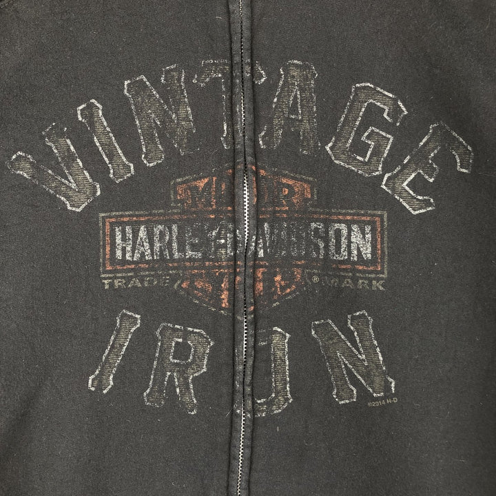 Harley-Davidson High-Neck Full-Zip Sweatshirt, Men's Size L cotton black type Vintage Second Hand