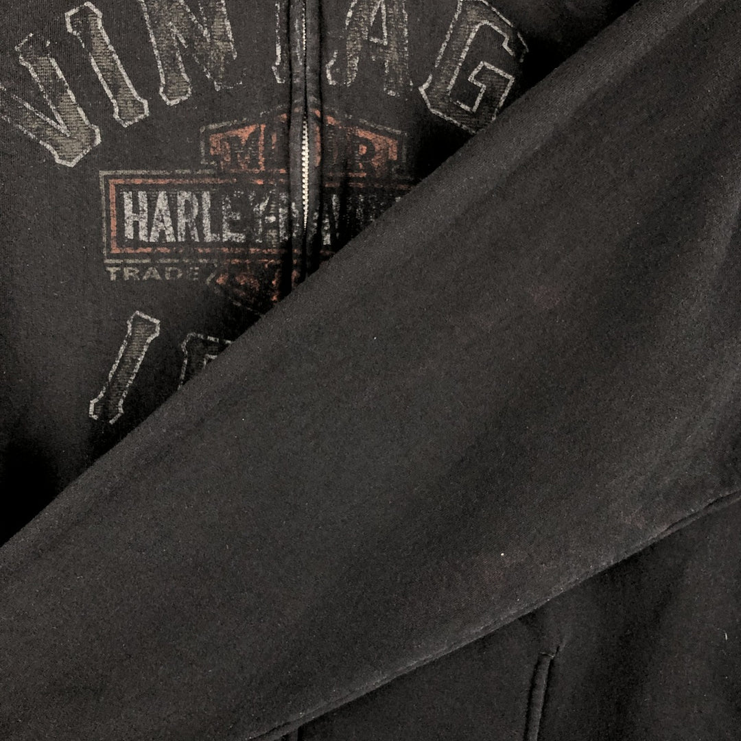 Harley-Davidson High-Neck Full-Zip Sweatshirt, Men's Size L cotton black type Vintage Second Hand