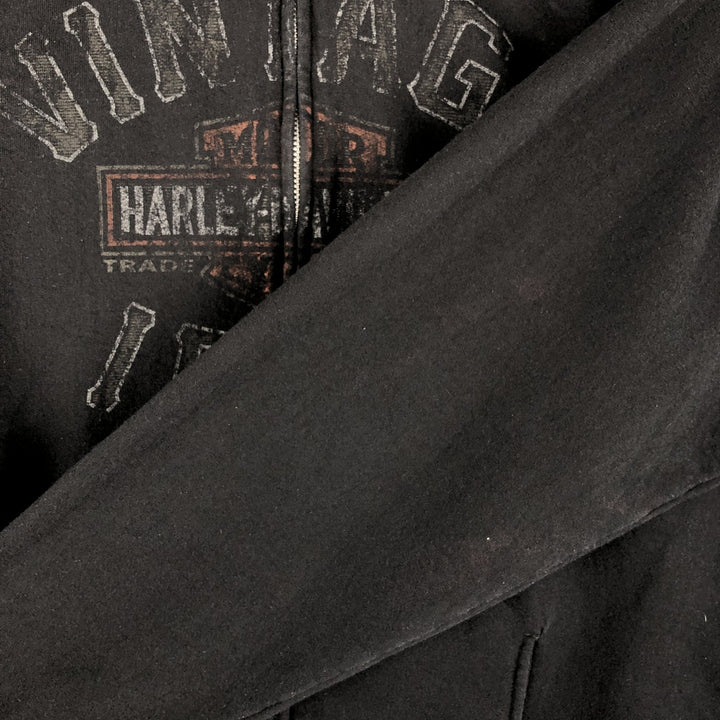 Harley-Davidson High-Neck Full-Zip Sweatshirt, Men's Size L cotton black type Vintage Second Hand
