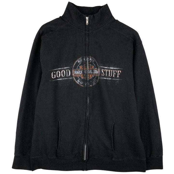 Harley-Davidson High-Neck Full-Zip Sweatshirt, Men's Size L cotton black type Vintage Second Hand