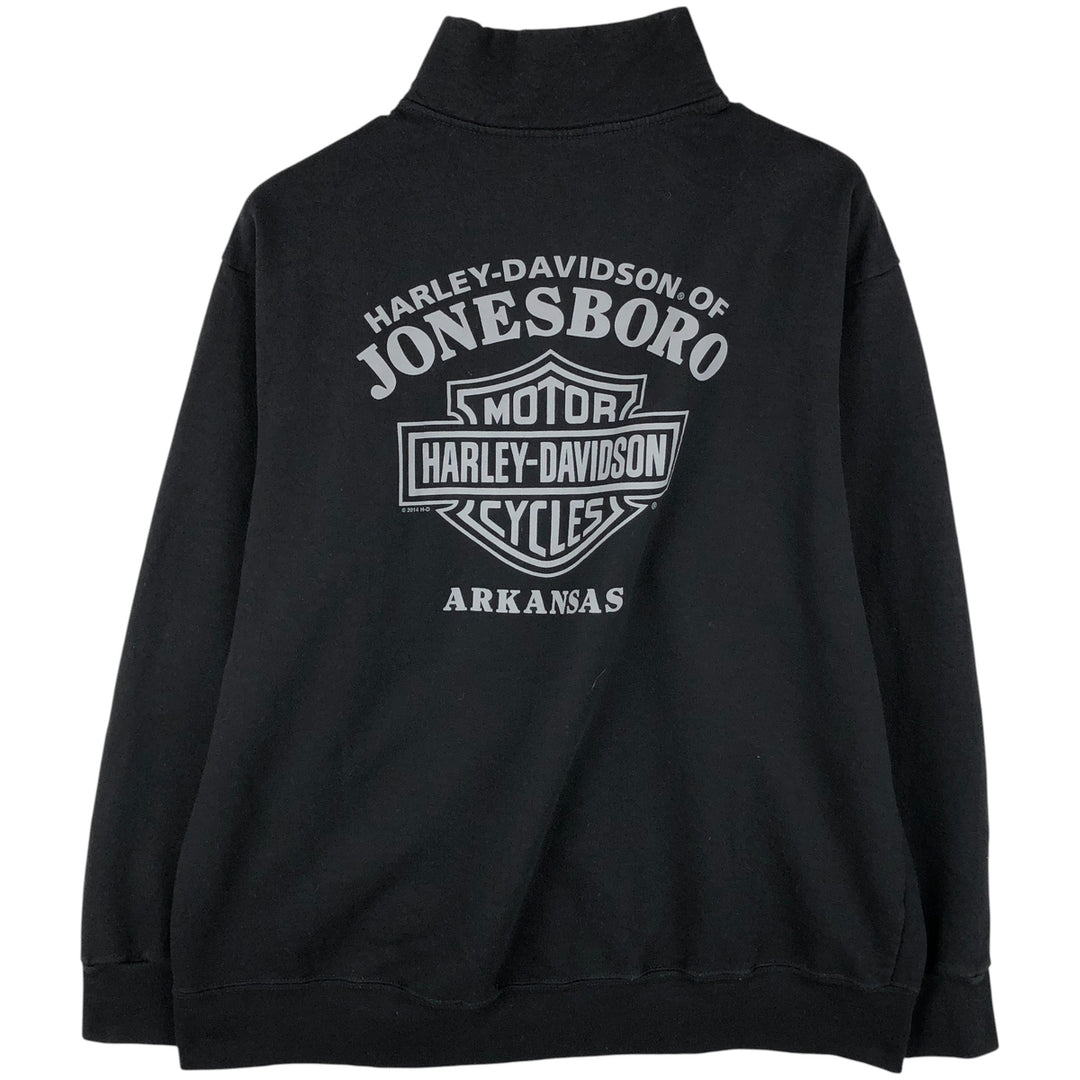 Harley-Davidson High-Neck Full-Zip Sweatshirt, Men's Size L cotton black type Vintage Second Hand