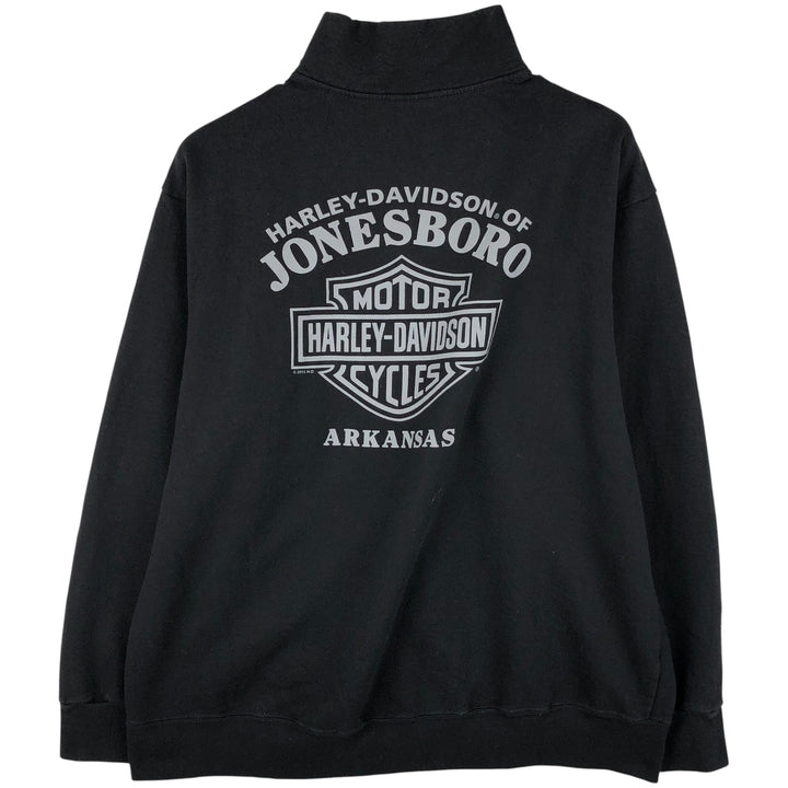 Harley-Davidson High-Neck Full-Zip Sweatshirt, Men's Size L cotton black type Vintage Second Hand