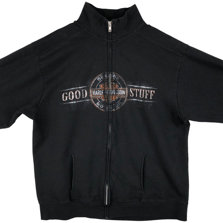 Harley-Davidson High-Neck Full-Zip Sweatshirt, Men's Size L cotton black type Vintage Second Hand
