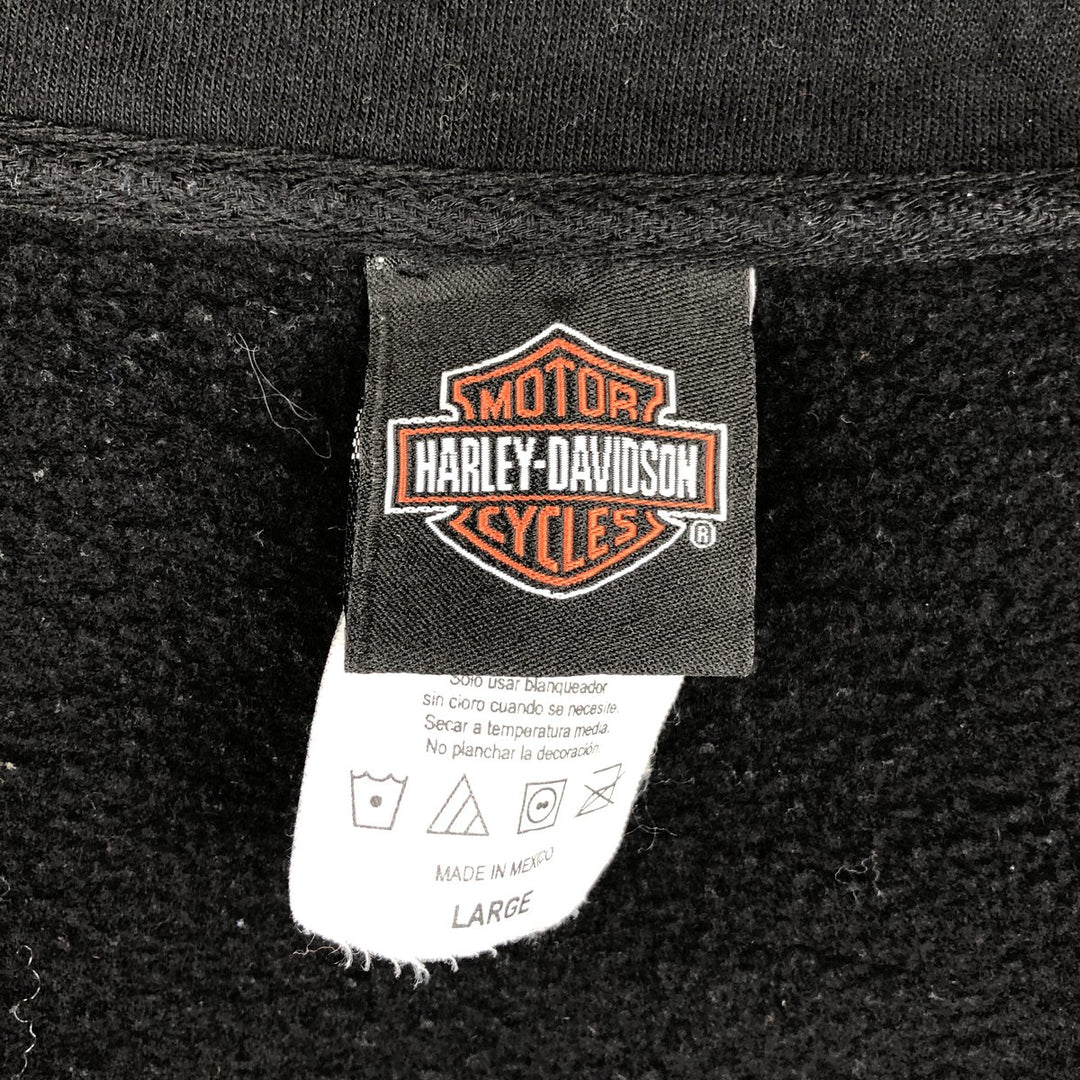 Harley-Davidson High-Neck Full-Zip Sweatshirt, Men's Size L cotton black type Vintage Second Hand