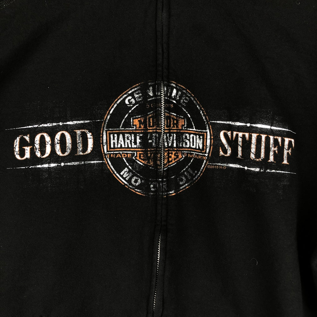 Harley-Davidson High-Neck Full-Zip Sweatshirt, Men's Size L cotton black type Vintage Second Hand