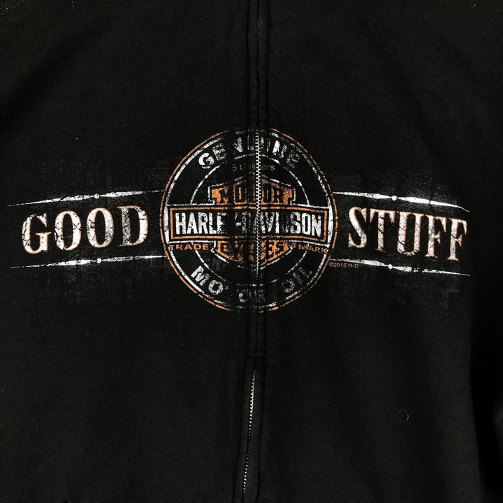Harley-Davidson High-Neck Full-Zip Sweatshirt, Men's Size L cotton black type Vintage Second Hand
