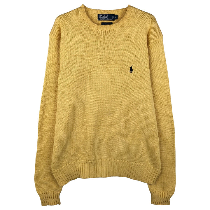 Ralph Lauren POLO by Ralph Lauren Pima Cotton Knit Sweater, Men's Size L Pima Cotton yellow type Vintage Second Hand