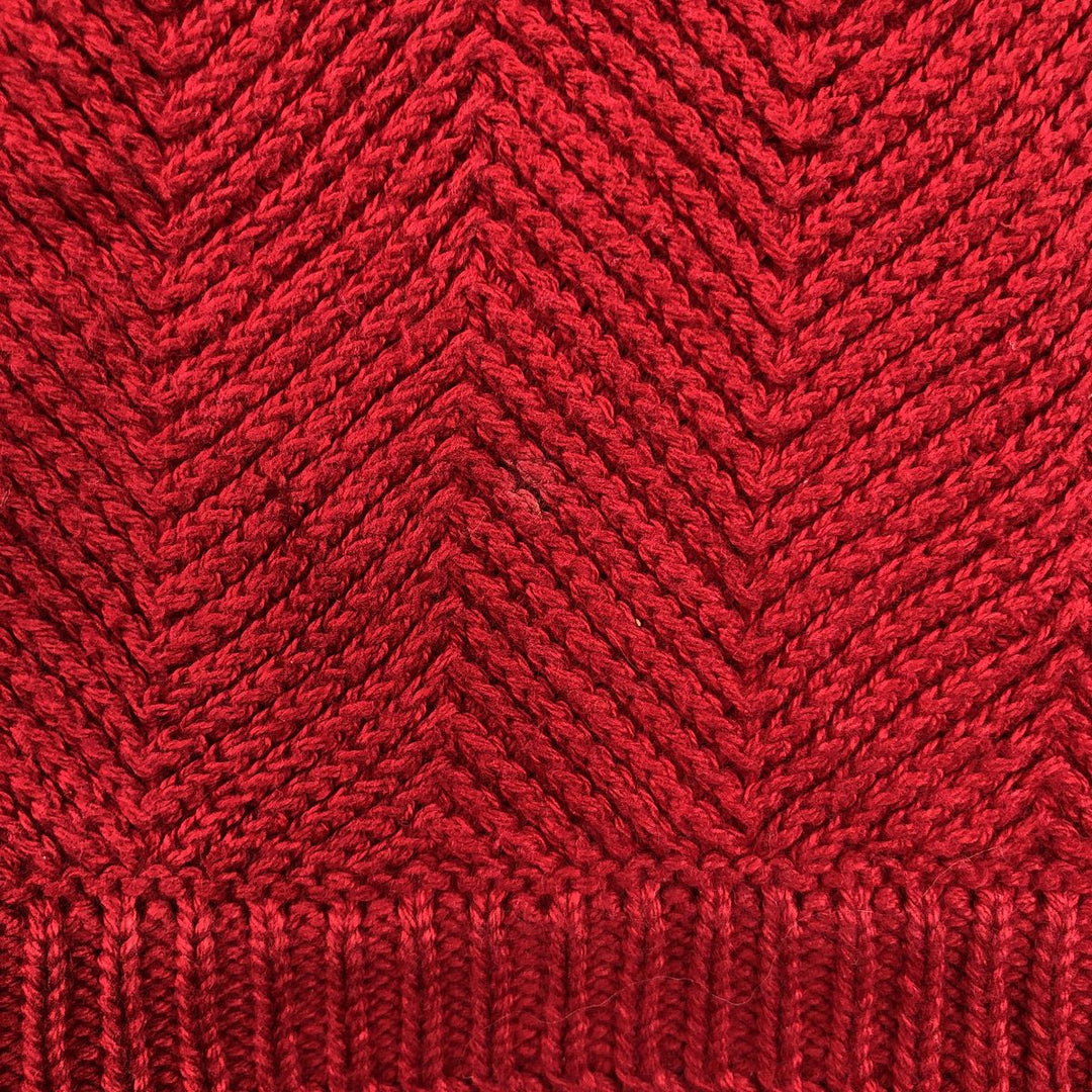 Ralph Lauren Chaps Herringbone Cotton Knit Sweater Men's Size L cotton red type Vintage Second Hand