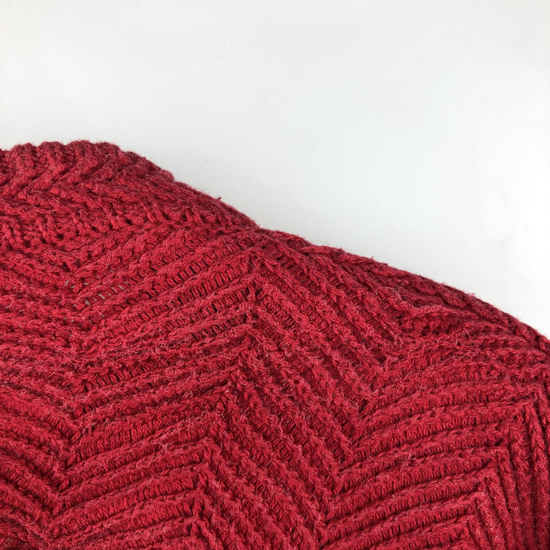 Ralph Lauren Chaps Herringbone Cotton Knit Sweater Men's Size L cotton red type Vintage Second Hand