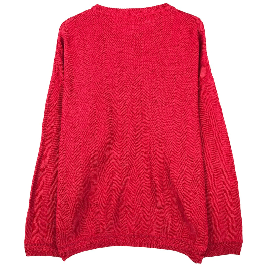 Ralph Lauren CHAPS Herringbone Cotton Knit Sweater Men's XL cotton red type Vintage Second Hand