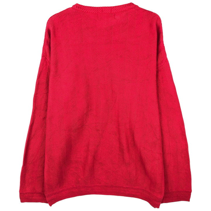 Ralph Lauren CHAPS Herringbone Cotton Knit Sweater Men's XL cotton red type Vintage Second Hand