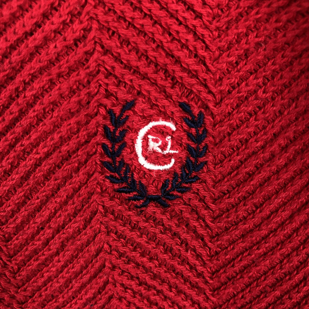 Ralph Lauren CHAPS Herringbone Cotton Knit Sweater Men's XL cotton red type Vintage Second Hand
