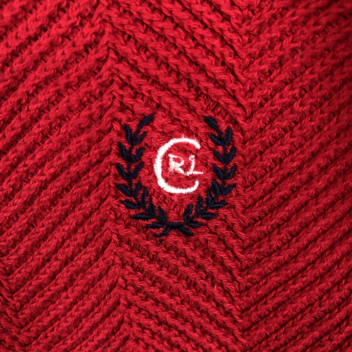 Ralph Lauren CHAPS Herringbone Cotton Knit Sweater Men's XL cotton red type Vintage Second Hand