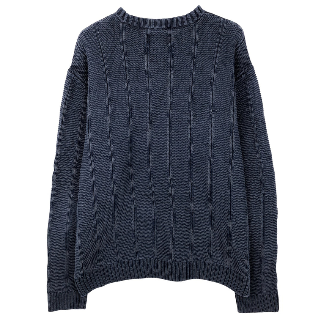 Ralph Lauren CHAPS Men's Cotton Knit Sweater, Size XXL cotton navy blue type Vintage Second Hand