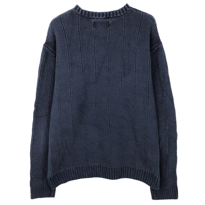 Ralph Lauren CHAPS Men's Cotton Knit Sweater, Size XXL cotton navy blue type Vintage Second Hand