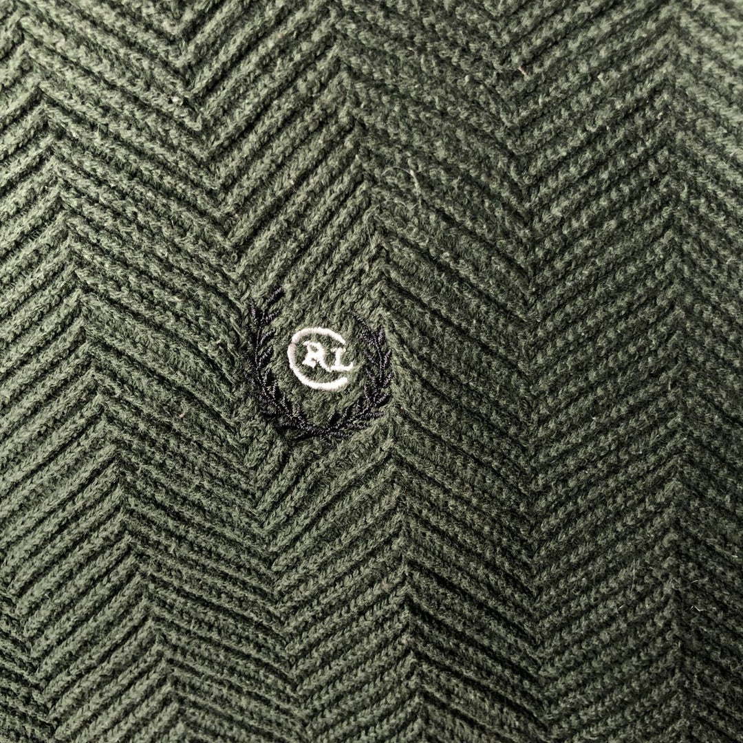 Ralph Lauren CHAPS herringbone cotton knit sweater, men's size M cotton Khaki type sage green Vintage Second Hand