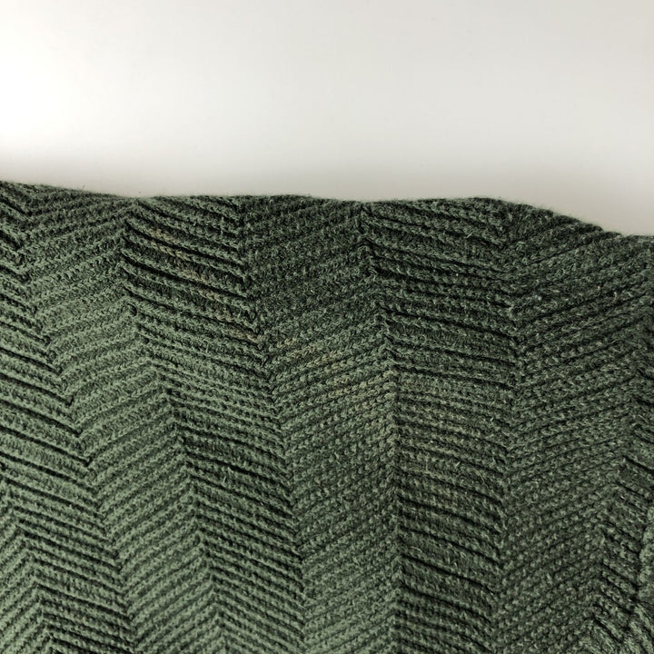 Ralph Lauren CHAPS herringbone cotton knit sweater, men's size M cotton Khaki type sage green Vintage Second Hand