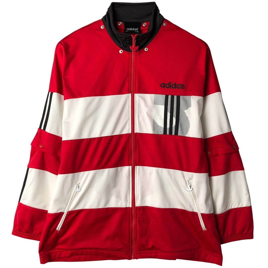 90s-00'S adidas 2-way striped jersey track jacket, men's size L polyester red type Vintage Second Hand