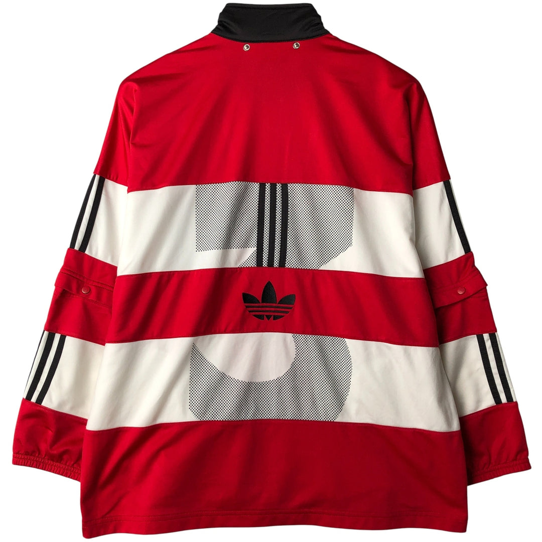 90s-00'S adidas 2-way striped jersey track jacket, men's size L polyester red type Vintage Second Hand
