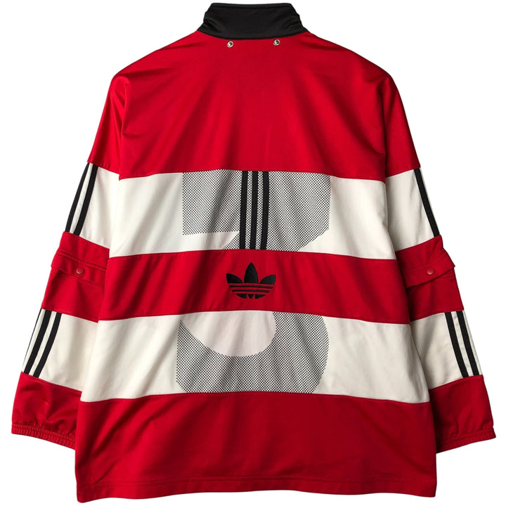 90s-00'S adidas 2-way striped jersey track jacket, men's size L polyester red type Vintage Second Hand