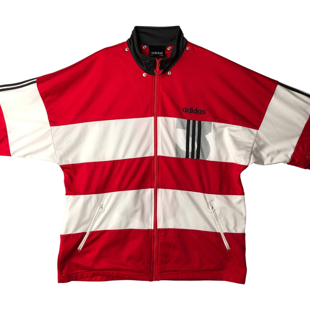 90s-00'S adidas 2-way striped jersey track jacket, men's size L polyester red type Vintage Second Hand