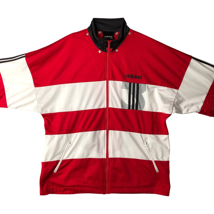 90s-00'S adidas 2-way striped jersey track jacket, men's size L polyester red type Vintage Second Hand