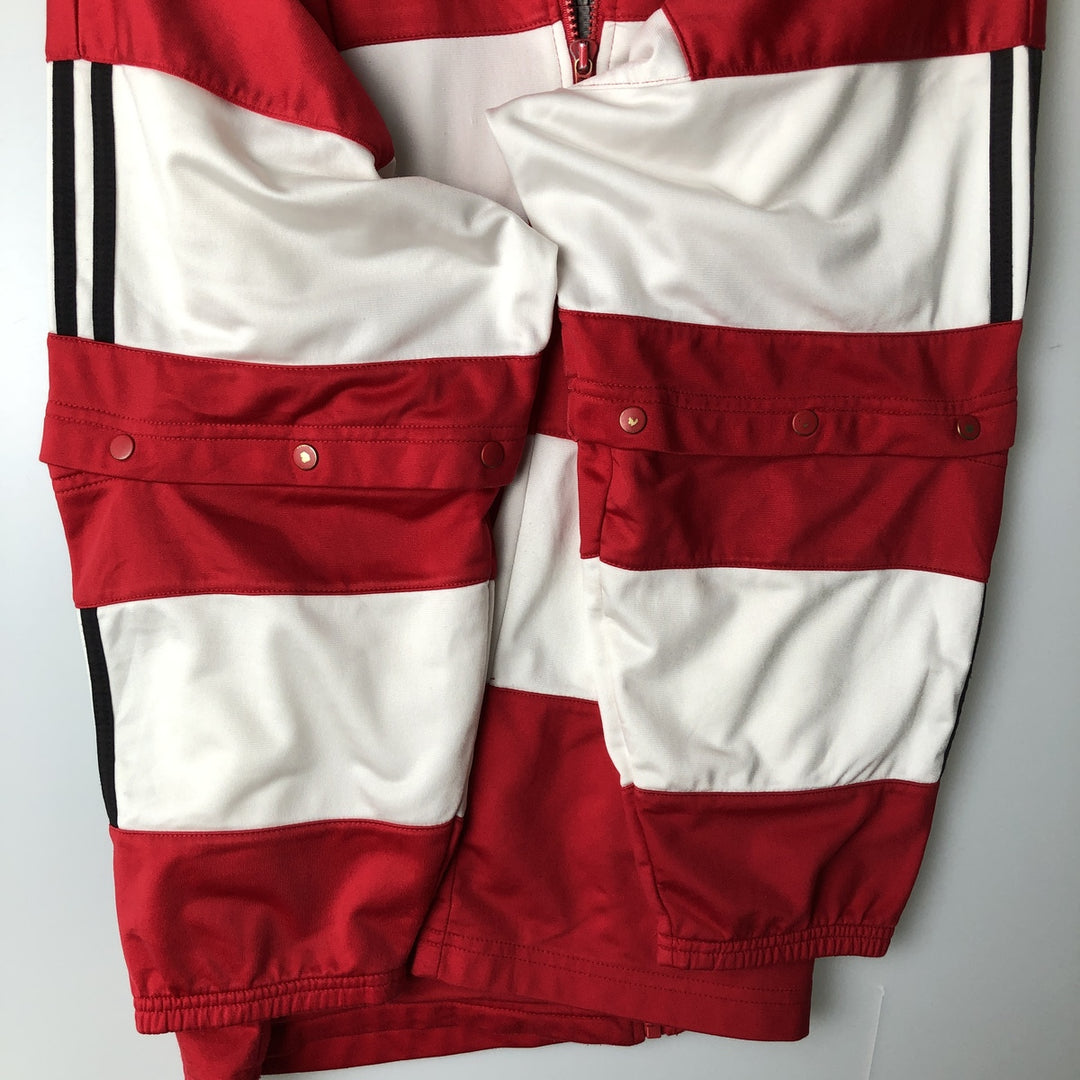 90s-00'S adidas 2-way striped jersey track jacket, men's size L polyester red type Vintage Second Hand