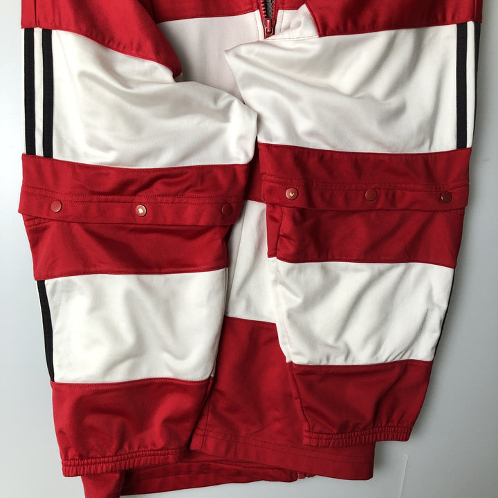 90s-00'S adidas 2-way striped jersey track jacket, men's size L polyester red type Vintage Second Hand