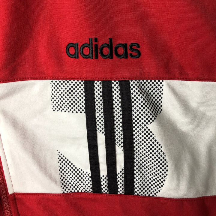 90s-00'S adidas 2-way striped jersey track jacket, men's size L polyester red type Vintage Second Hand