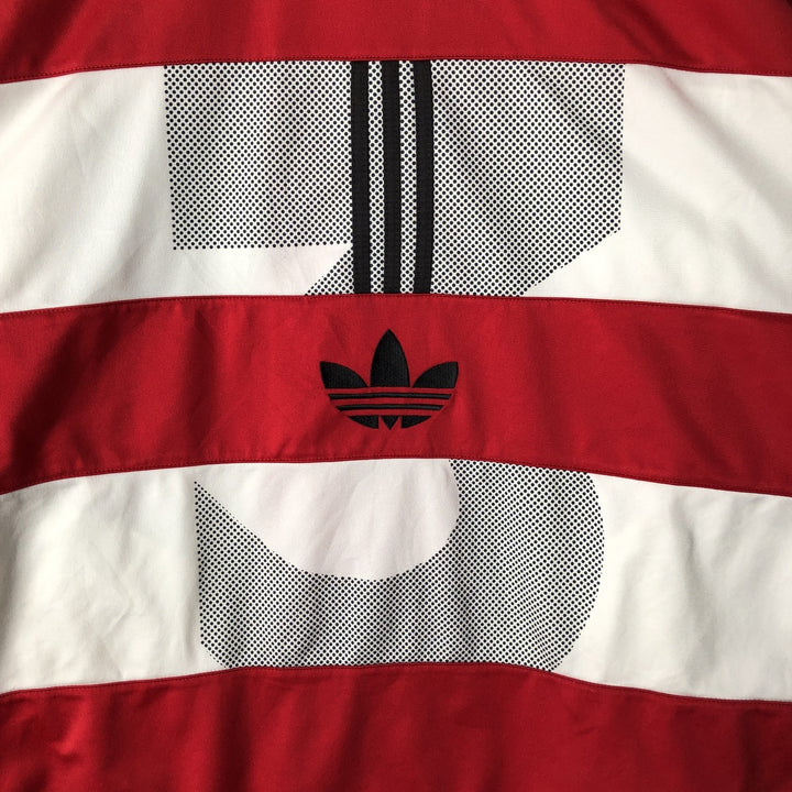 90s-00'S adidas 2-way striped jersey track jacket, men's size L polyester red type Vintage Second Hand