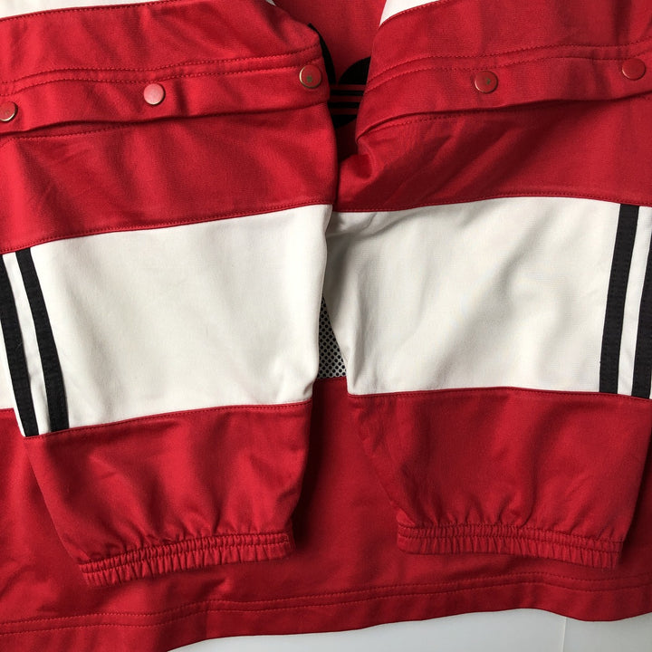 90s-00'S adidas 2-way striped jersey track jacket, men's size L polyester red type Vintage Second Hand