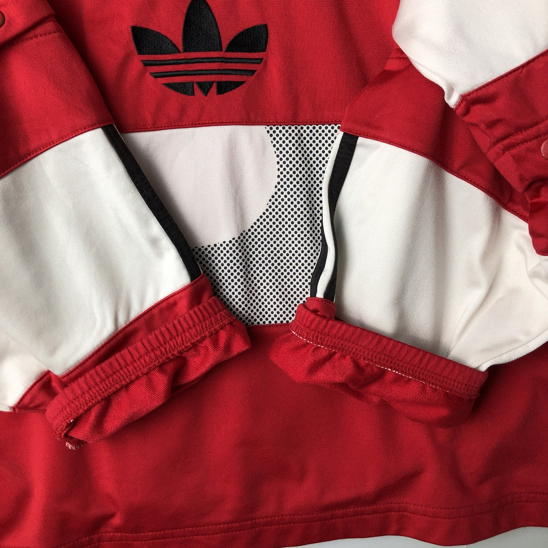 90s-00'S adidas 2-way striped jersey track jacket, men's size L polyester red type Vintage Second Hand