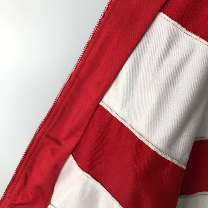 90s-00'S adidas 2-way striped jersey track jacket, men's size L polyester red type Vintage Second Hand
