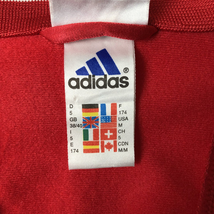 00'S adidas jersey track jacket, men's size M polyester red type Vintage Second Hand