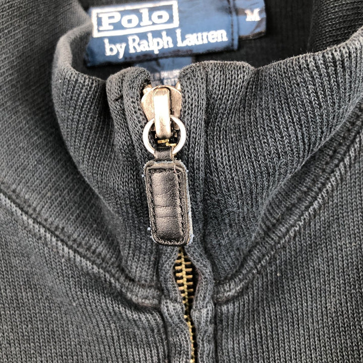Ralph Lauren POLO by Ralph Lauren full zip sweatshirt, men's size M cotton black type Vintage Second Hand