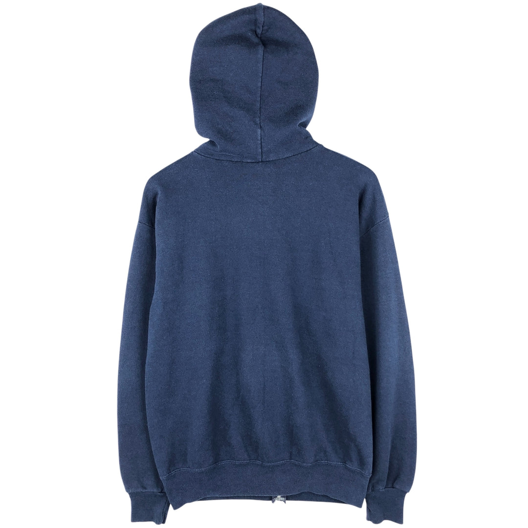 Vintage 80s-90'S Jerzees full-zip sweatshirt hoodie, Made in USA, Men's size M cotton navy blue type Vintage Second Hand