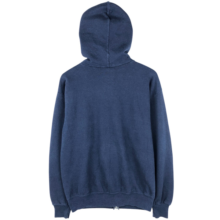 Vintage 80s-90'S Jerzees full-zip sweatshirt hoodie, Made in USA, Men's size M cotton navy blue type Vintage Second Hand