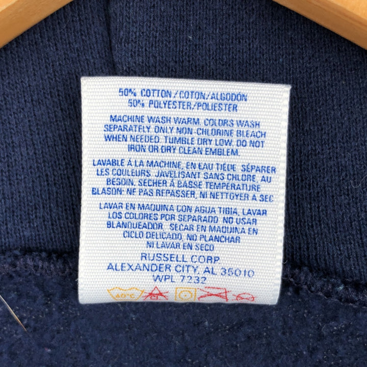 Vintage 80s-90'S Jerzees full-zip sweatshirt hoodie, Made in USA, Men's size M cotton navy blue type Vintage Second Hand
