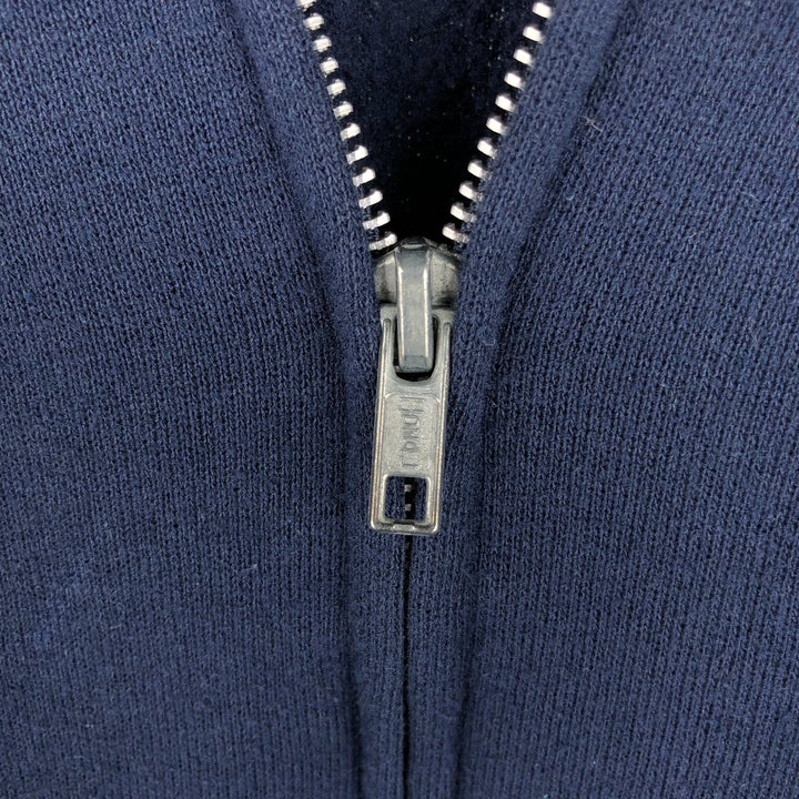 Vintage 80s-90'S Jerzees full-zip sweatshirt hoodie, Made in USA, Men's size M cotton navy blue type Vintage Second Hand