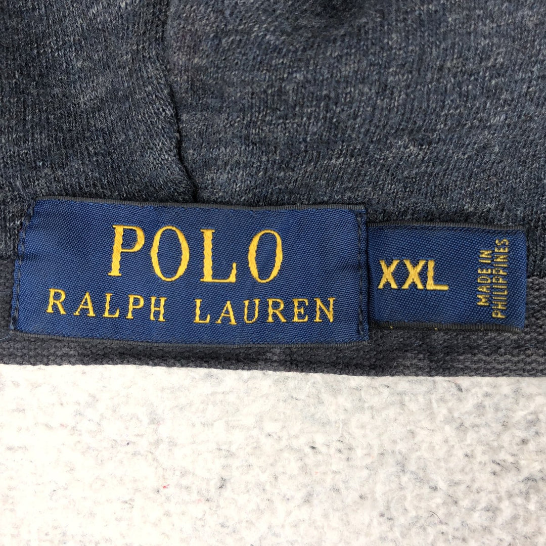 Ralph Lauren POLO RALPH LAUREN Sweat Full Zip Hoodie Men's XXL cotton Charcoal Vintage Second Hand