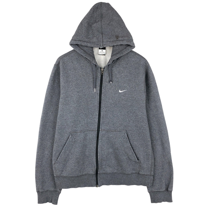 Nike Sweat Full Zip Hoodie, Men's M Size cotton Charcoal Vintage Second Hand