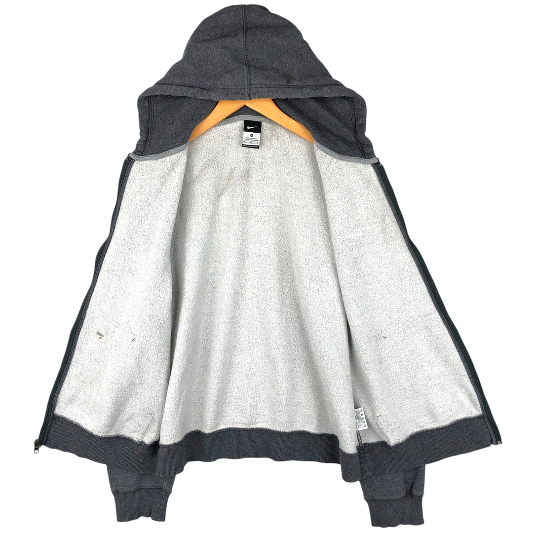 Nike Sweat Full Zip Hoodie, Men's M Size cotton Charcoal Vintage Second Hand