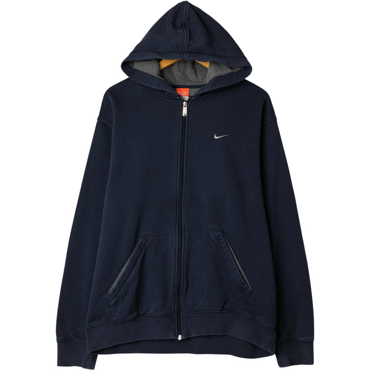 Nike The Athletic Dept. Sweatshirt Full-Zip Hoodie, Men's Size L cotton navy blue type Vintage Second Hand