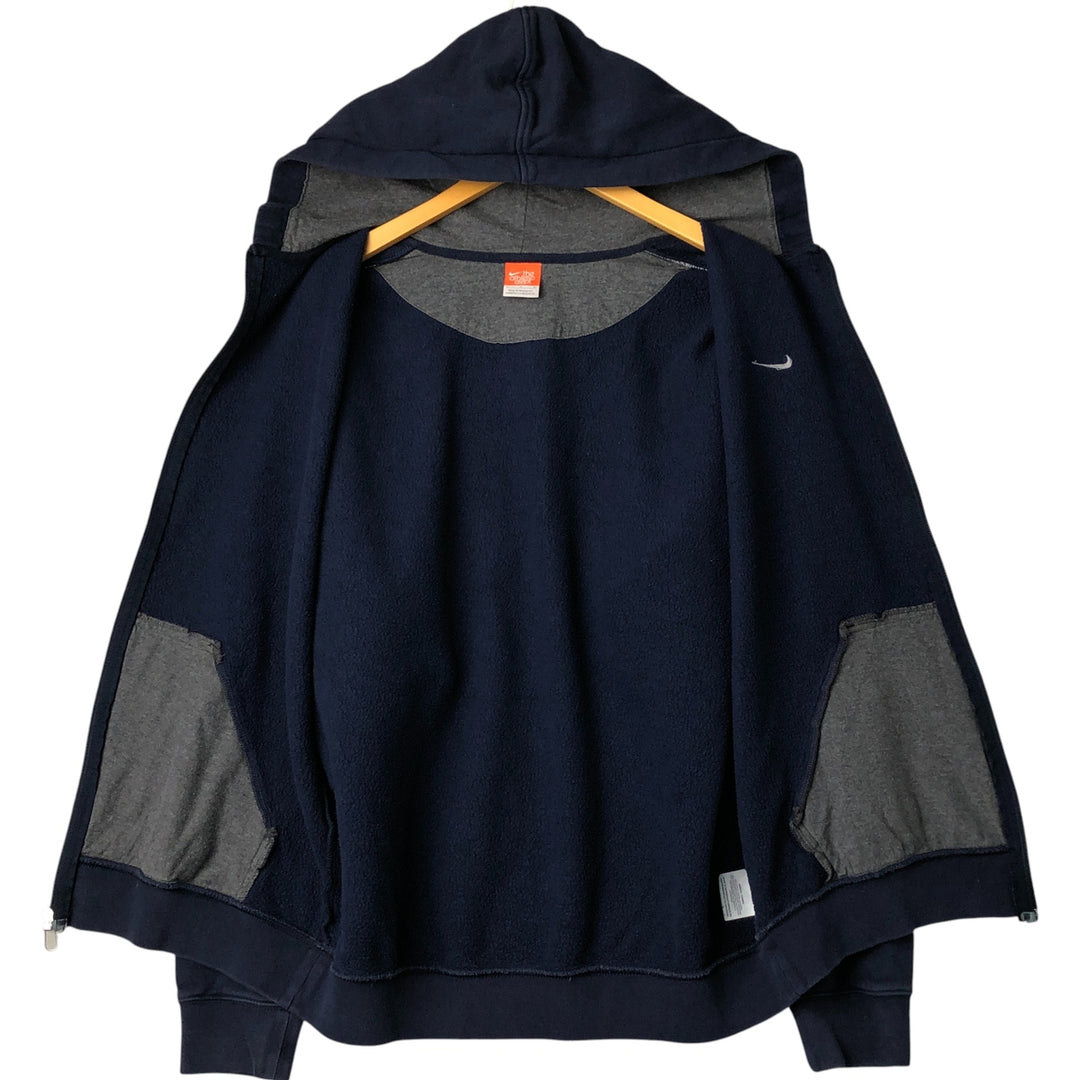 Nike The Athletic Dept. Sweatshirt Full-Zip Hoodie, Men's Size L cotton navy blue type Vintage Second Hand